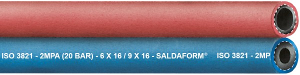 3260 Saldaform® Zwillingsschlauch -Twin Hose - rot + blau für Acetylen+Sauerstoff Autogenschweißen